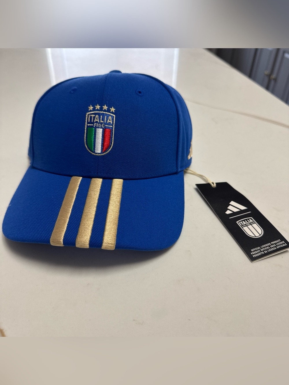 Adidas 2026 Team Italy Soccer Hat Cap OSFM Adjustable Blue